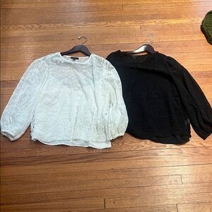 J. Crew White and Black Blouses